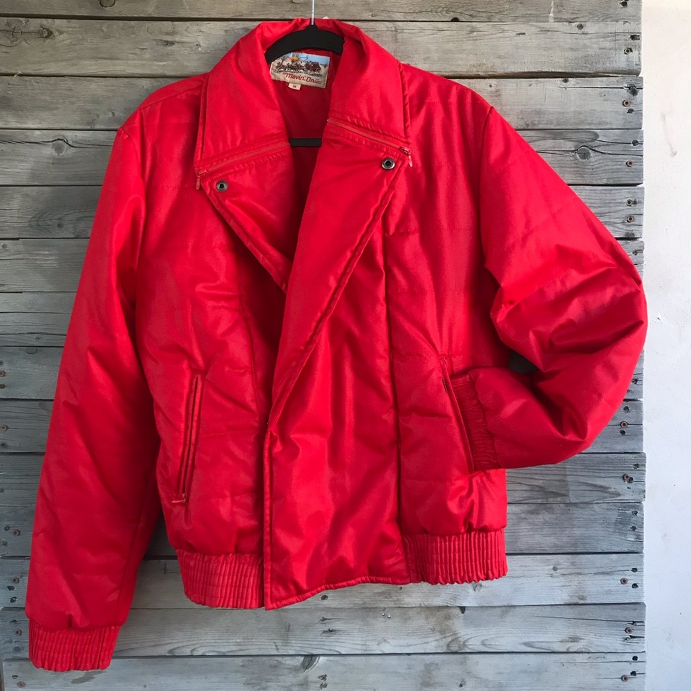 Levi’s red puffy jacket with light shimmer size m